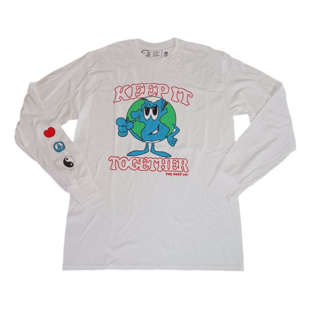 The Neff Company Long Sleeve Shirt Mens M Keep It Together Earth Environment